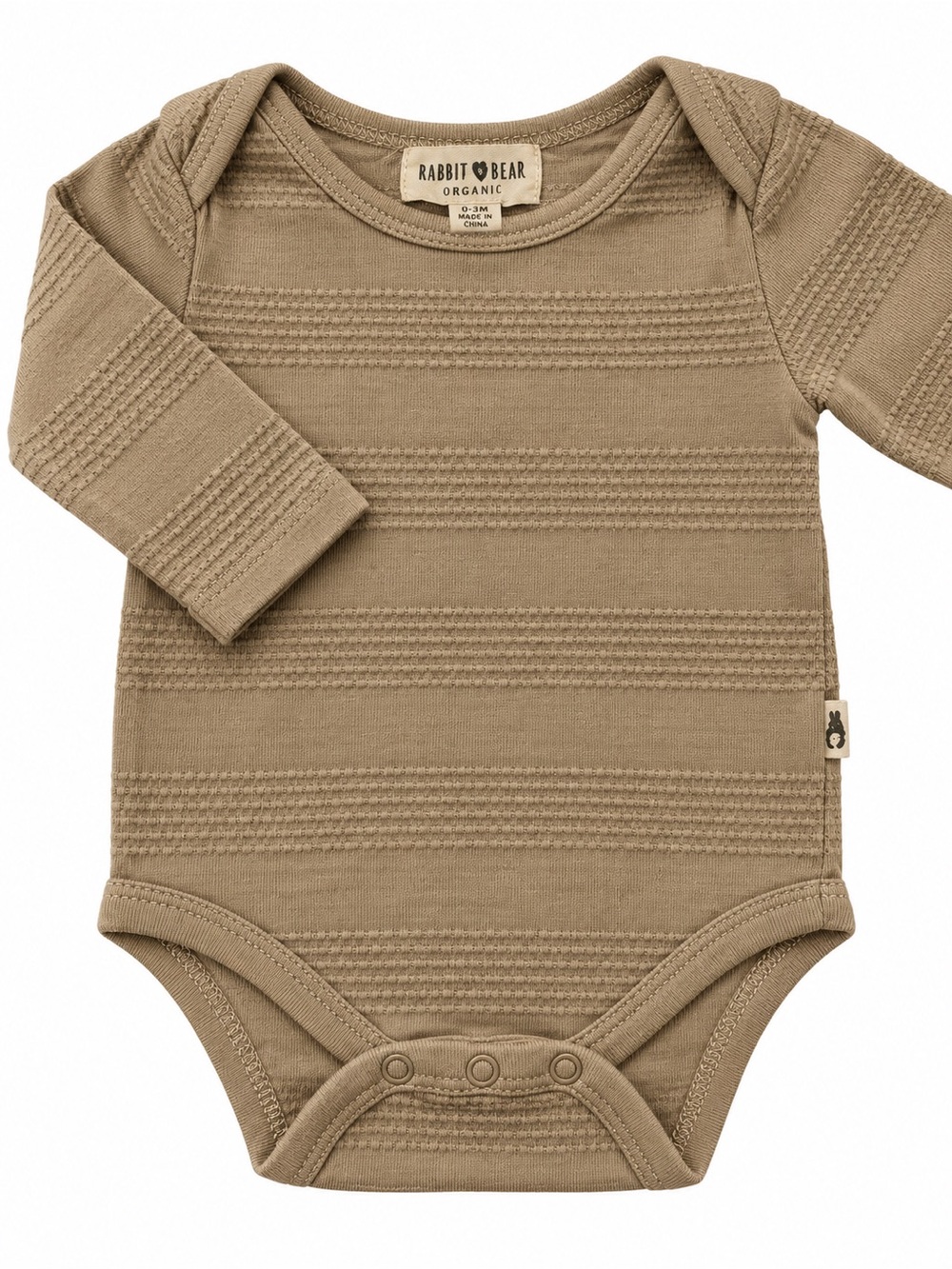 Rabbit & Bear Organic Long-Sleeve Bodysuit in Tan
